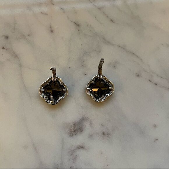 Lord & Taylor Black Cubic Zirconia Sterling Silver Stud Earrings - Picture 6 of 9